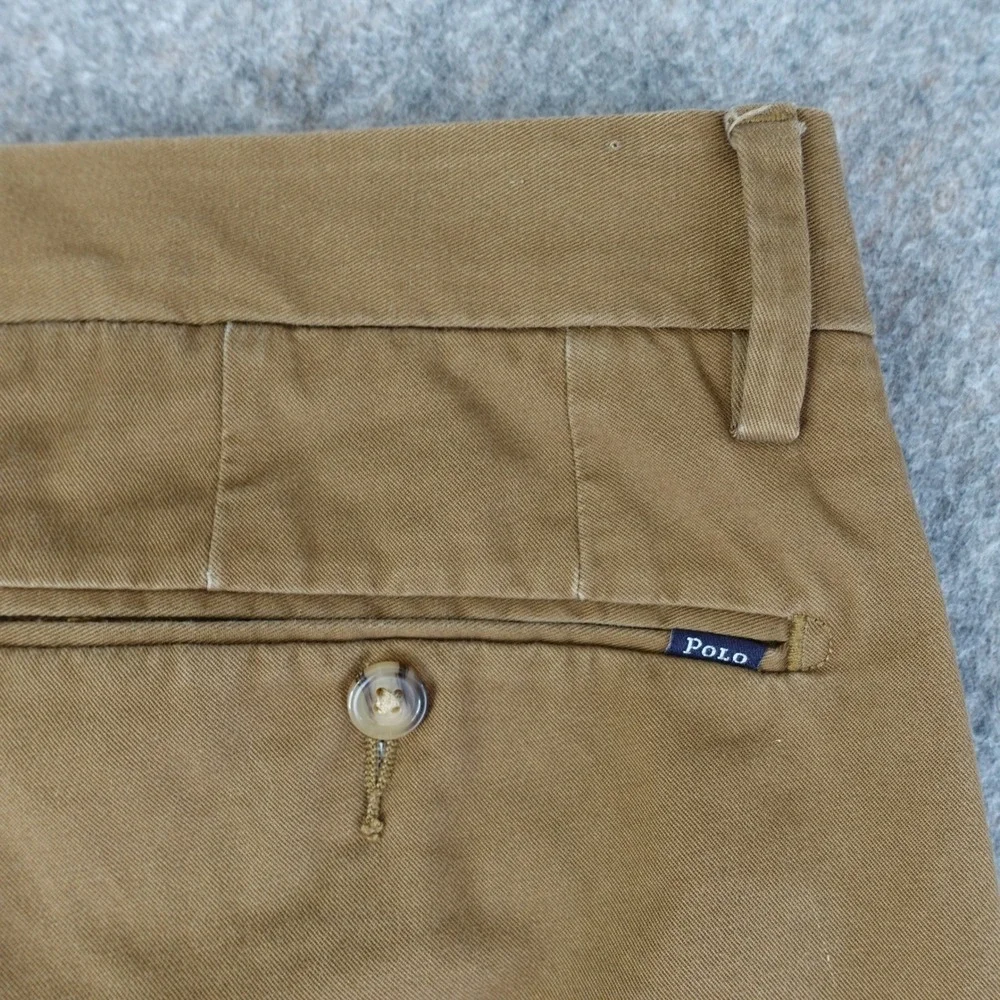 Polo Ralph Lauren Pants‎ Mens 32x27 Brown Stretch Slim Fit Chino Trousers Preppy